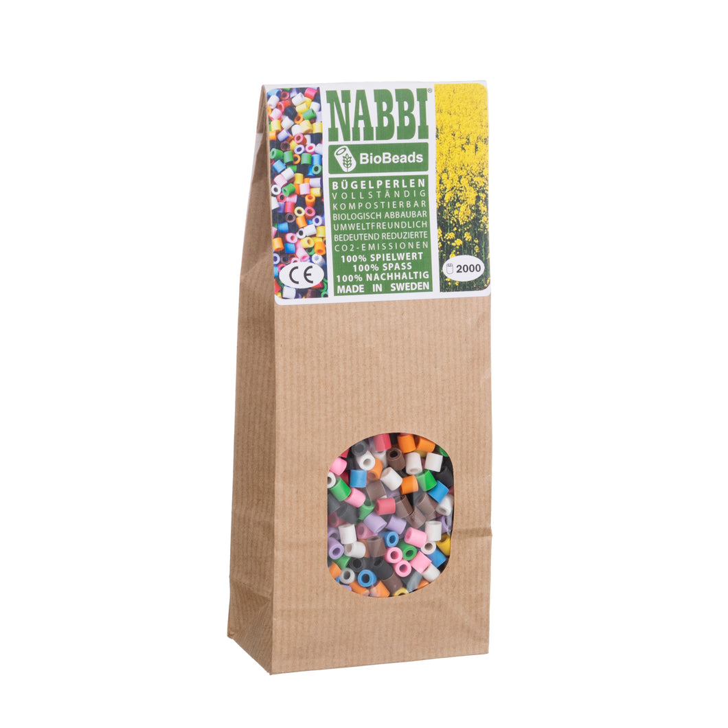 Nabbi® Bio Bügelperlen, 100% kompostierbar ~Ø 5 x H 5 mm - 2000 Stück