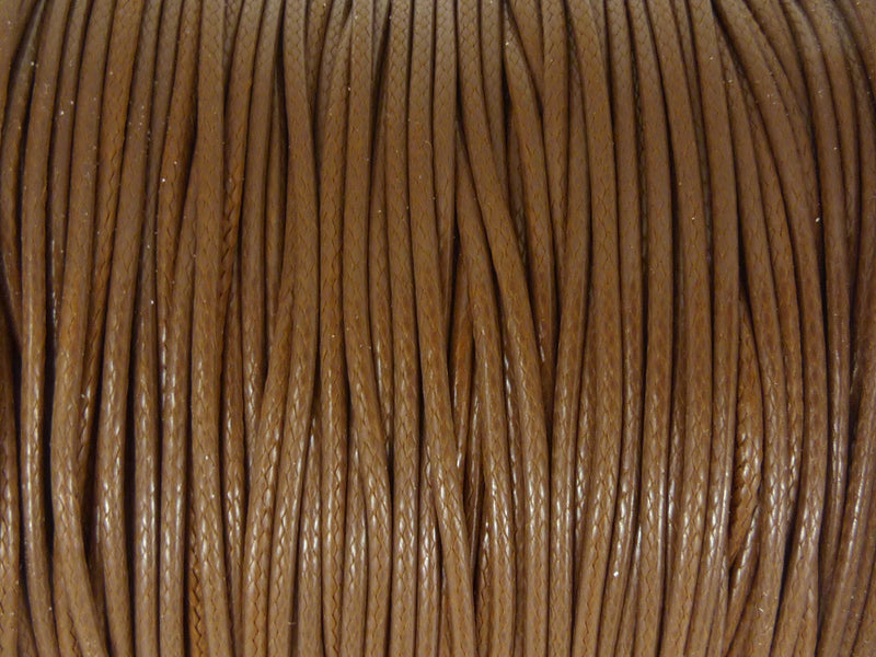 Baumwoll Kordel Korean Wax Cord 1mm in mittelbraun