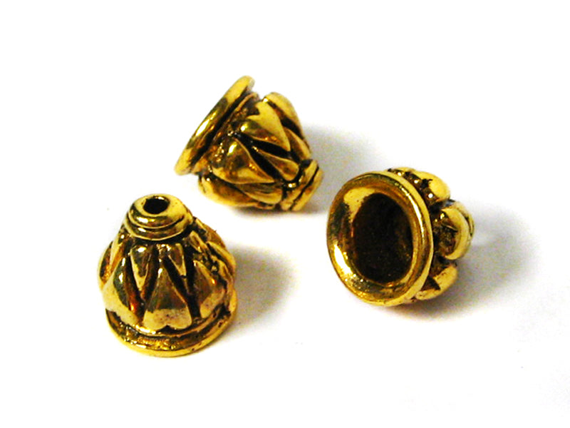 Perlkappen / Zierkappen 9.5 mm in goldfarben - 10 Stück