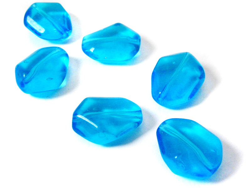 Facettierte Glasperlen in dunkelblau 13 x 17 mm - 12 Stück