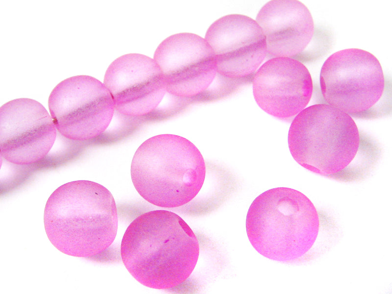 30 Glasperlen “Frost“ 8 mm - pink