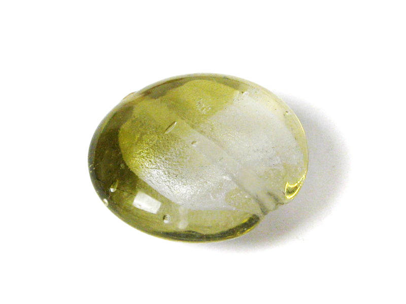Silberfolien Perlen “Buttons“ in grün / klar - 2 Stück
