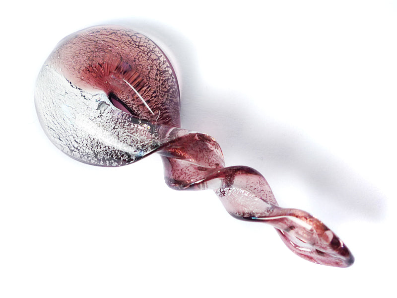Glasanhänger Silberfolie “Kringel“ in fuchsia - 1 Stück