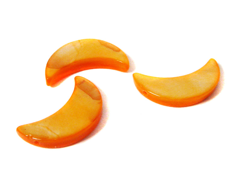Perlmuttperlen “Mond“ in orange - 10 Stück