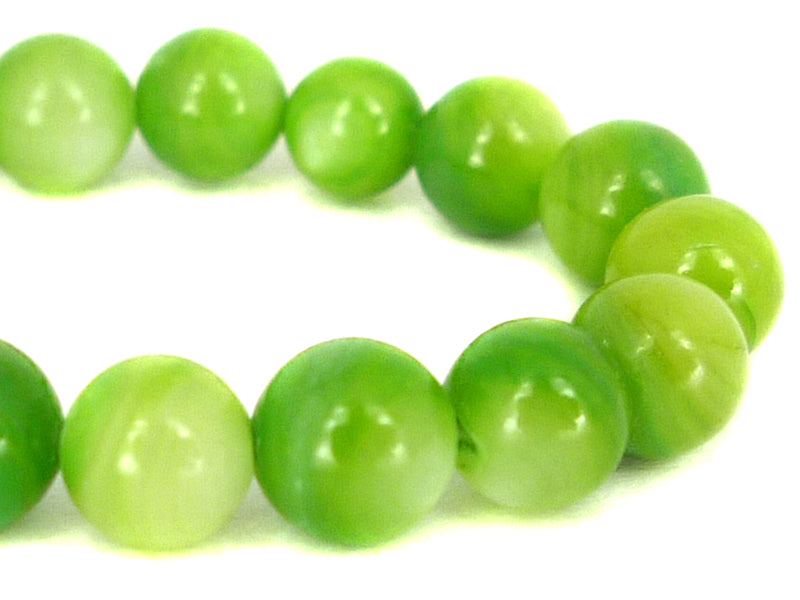 Perlmutt Perlen “Kugel“ in grün 5,5 mm - 1 Strang / 75 Stück