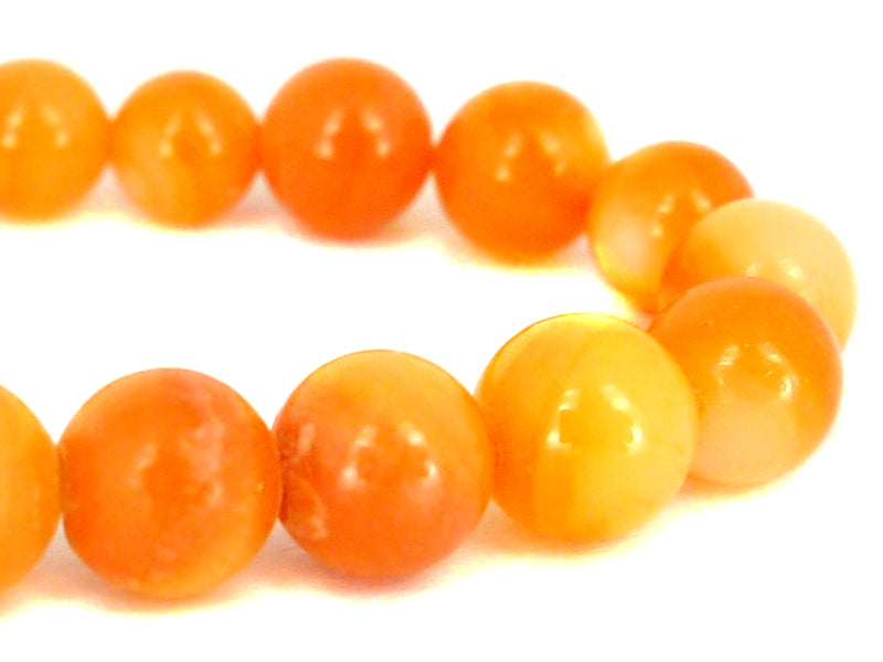 Perlmutt Perlen “Kugel“ in orange 5,5 mm - 1 Strang / 75 Stück