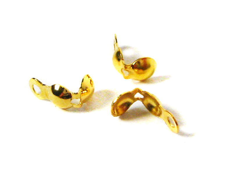 Quetschcarlotten in goldfarben 4 x 8 mm - 50 Stück