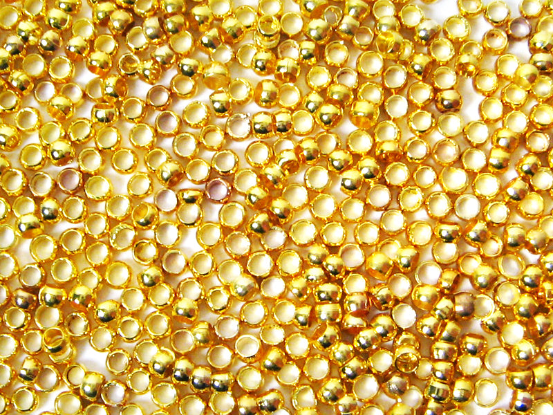 Quetschperlen goldfarben 2 x 1,2 mm - 500 Stück