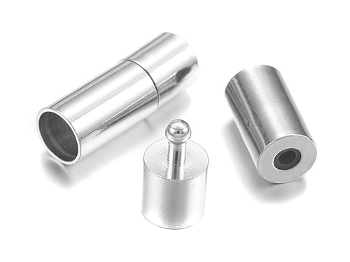 Steckverschluss / Schmuckverschluss für Bänder 6mm in platinfarben - 1 Stück
