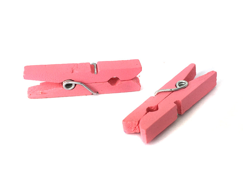 Holzklammern / Wäscheklammern 30 mm in rosa - 20 Stück