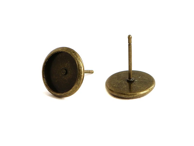 Ohrstecker mit Fassung in bronzefarben für 8 mm Cabochons
