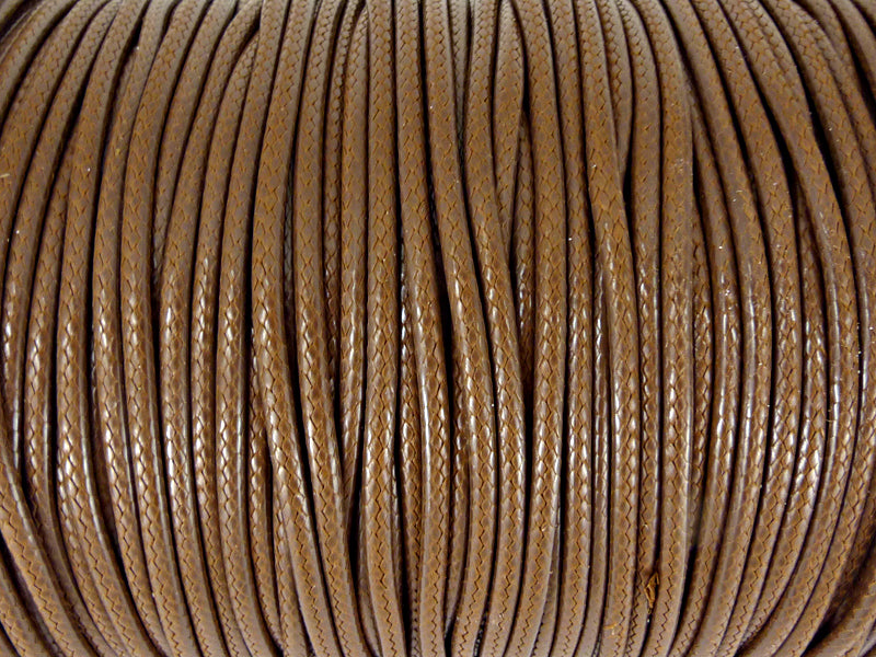 Baumwoll Kordel Korean Wax Cord 2mm in mittelbraun - 5 Meter