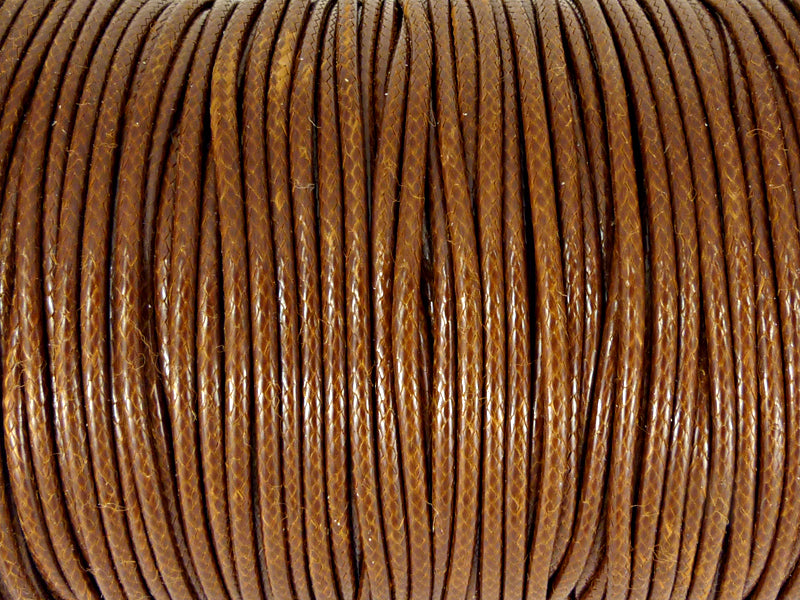 Baumwoll Kordel Korean Wax Cord 2mm in braun - 1 Meter