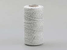 Lade das Bild in den Galerie-Viewer, Baumwollsschnur / Baumwoll Kordel in weiß / silber 1.5~2mm - 90 Meter
