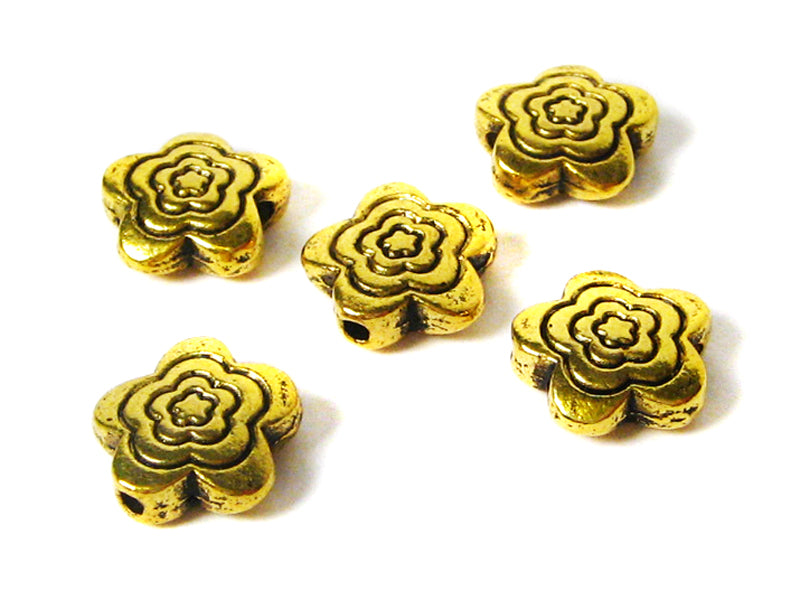 Metallspacer “Blume“ in goldfarben 11 mm - 10 Stück