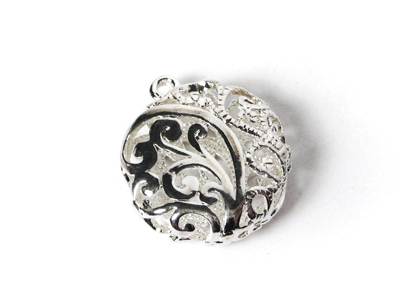 Metallanhänger “Button“ in silber 21 x 25 mm - 1 Stück