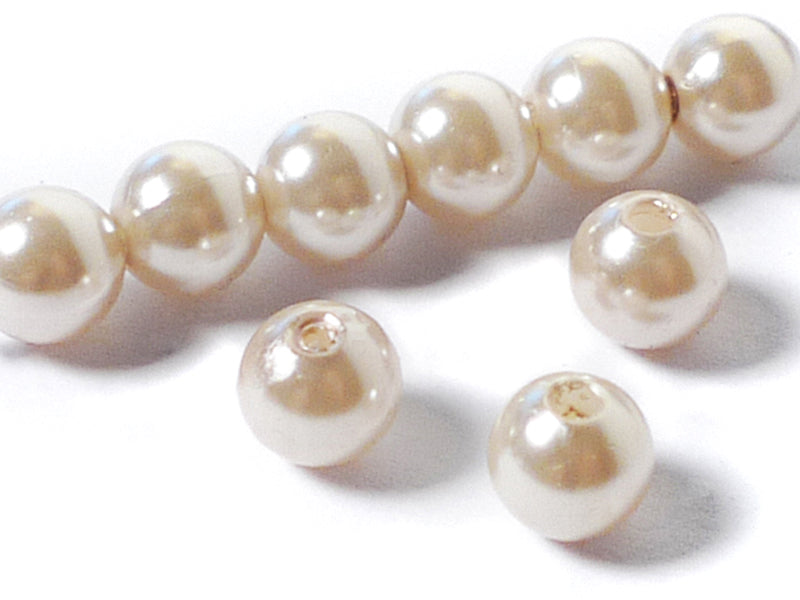 Kunst-Perlen in cremefarben 8 mm - 40 Stück