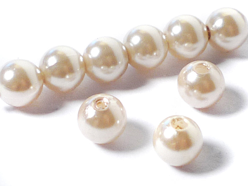 Kunst-Perlen in cremefarben 10 mm - 20 Stück