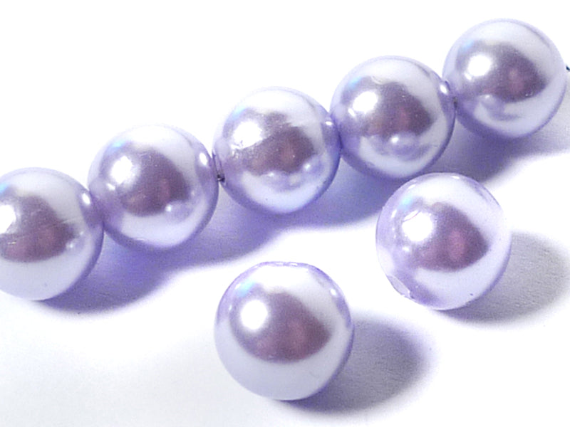 Kunst-Perlen in fliederfarben 10 mm - 20 Stück