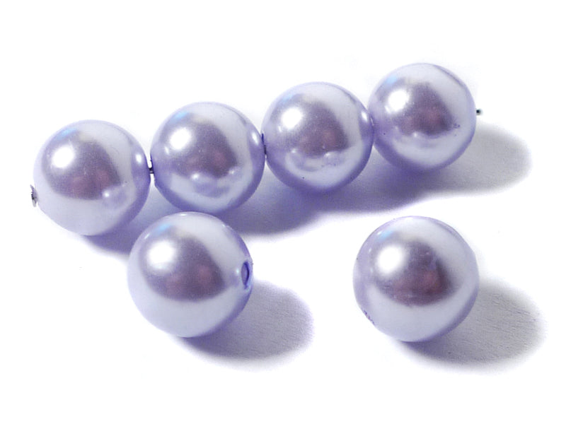 Kunst-Perlen in fliederfarben 12 mm - 15 Stück