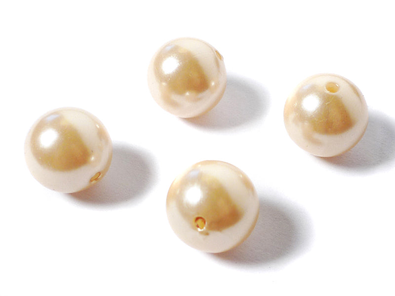 Kunst-Perlen in cremefarben 16 mm - 10 Stück
