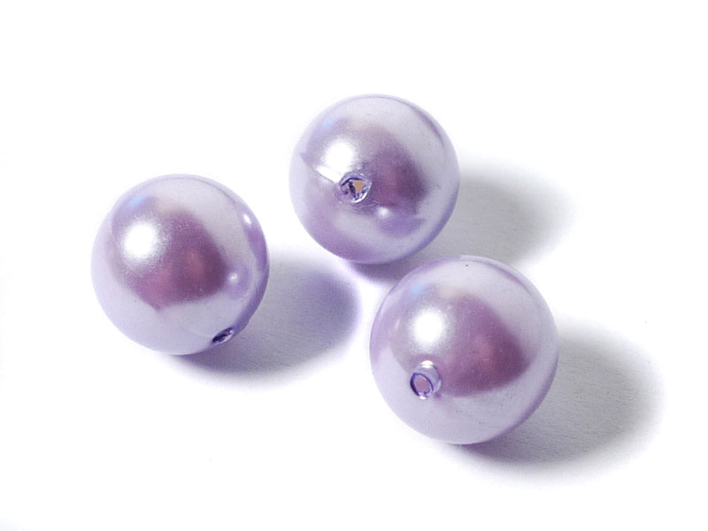 Kunst-Perlen in fliederfarben 18 mm - 5 Stück