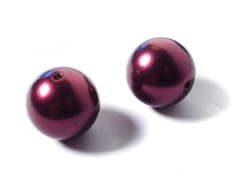 Kunst-Perlen in lila 20 mm - 5 Stück
