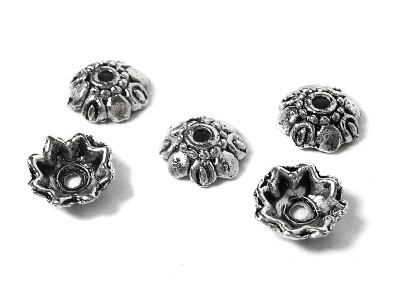 Metallkappen / Zierkappen in silber 10 mm - 20 Stück