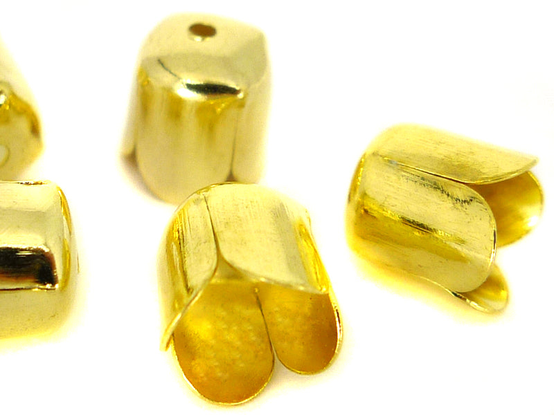 Perlkappen / Endkappen 6,5 x 7 mm gold - 100 Stück