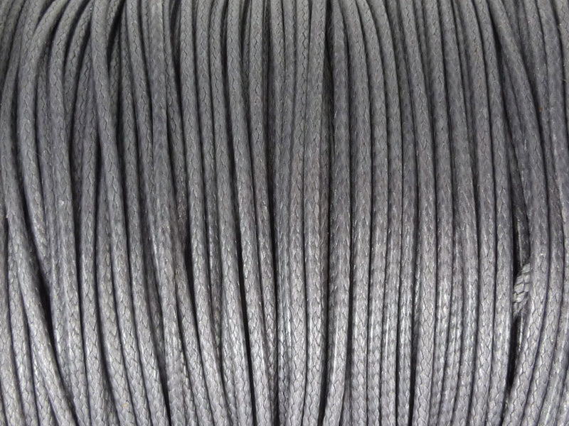 Baumwoll Kordel Korean Wax Cord 1mm in grau