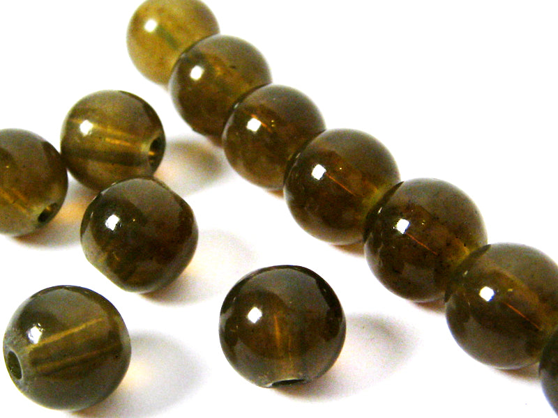 30 Glasperlen “Jade-Look“ 8 mm - grau