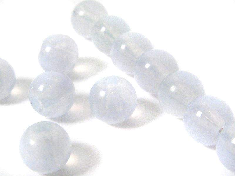 Glasperlen “Jade-Look“ 8 mm - perle - 30 Stück