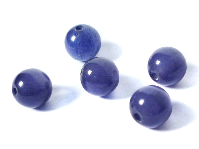 Cat Eye Perlen in violett 10 mm - 5 Stück