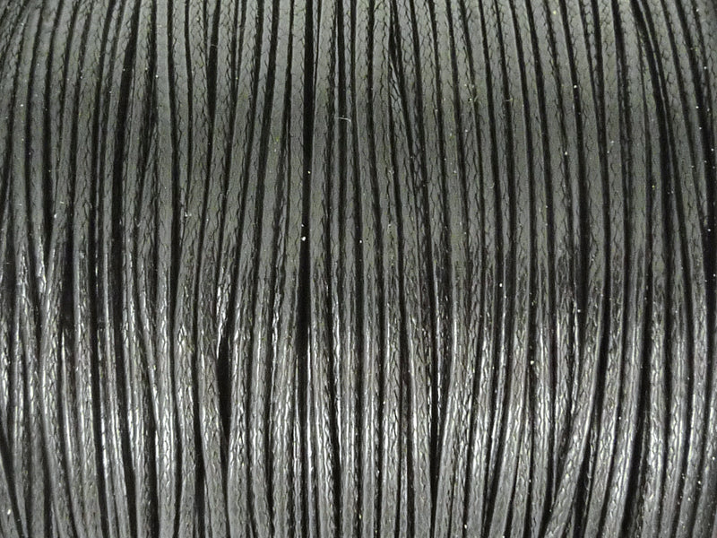Baumwoll Kordel Korean Wax Cord 1mm in schwarz