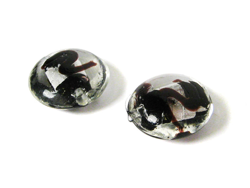 Silberfolien Glasperlen “Z“ in schwarz 20 mm - 5 Stück