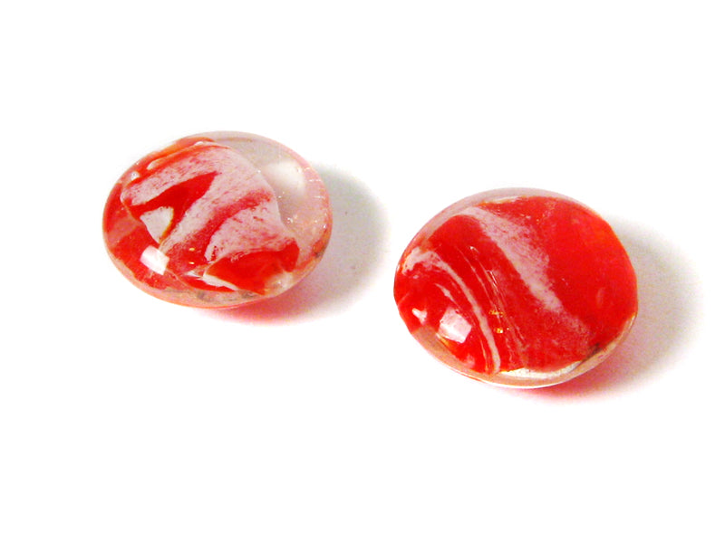 Lampwork Glasperlen “Buttons” in rot - 5 Stück