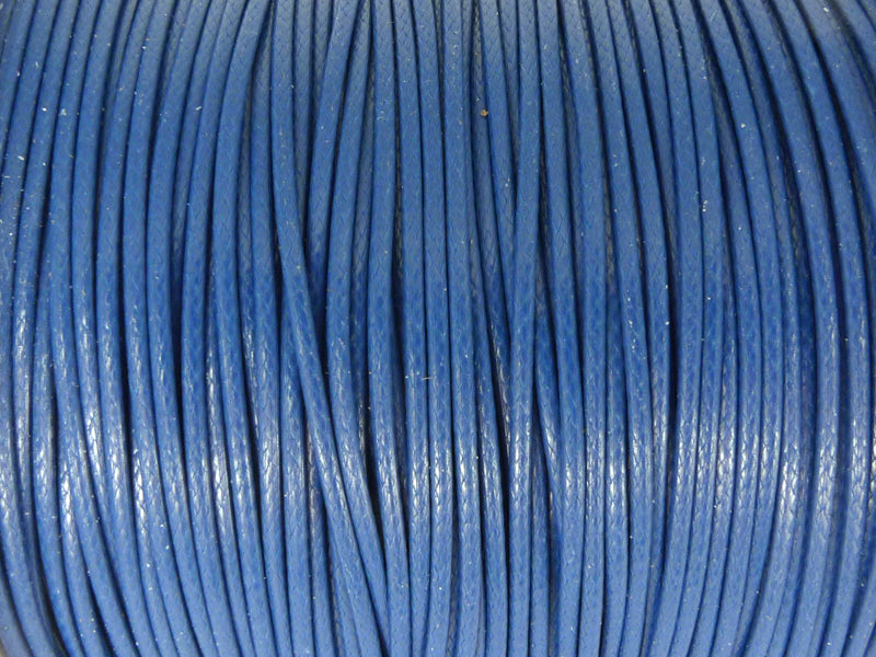 Baumwoll Kordel Korean Wax Cord 1mm in blau
