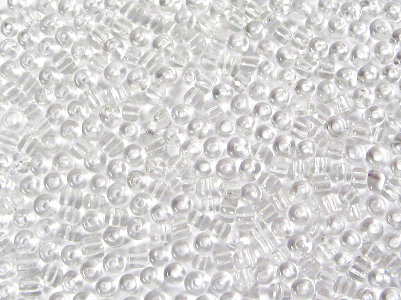 Rocailles Perlen in klar 3 x 4 mm - 20 Gramm