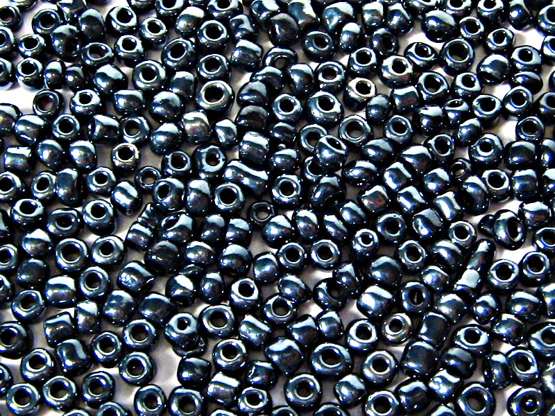 Rocailles Perlen in anthrazit 3 x 4 mm - 20 Gramm