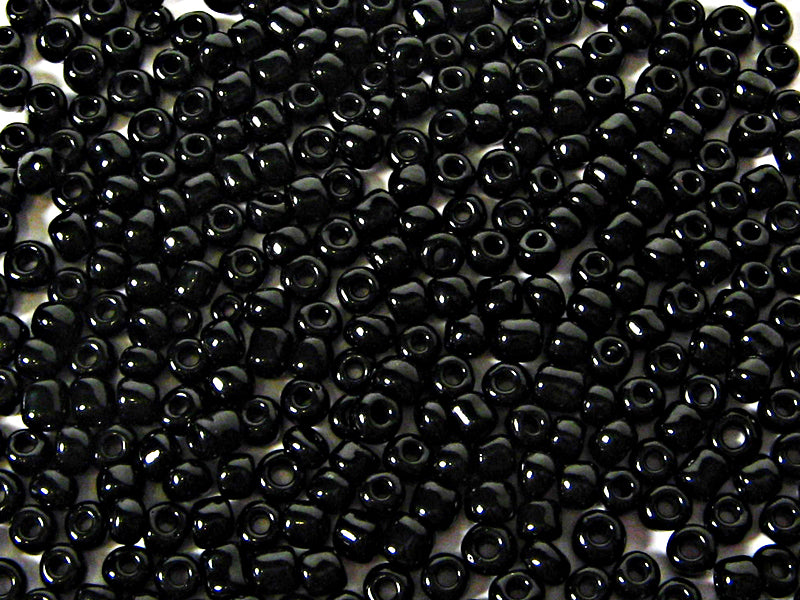 Rocailles Perlen in schwarz 3 x 4 mm - 20 Gramm