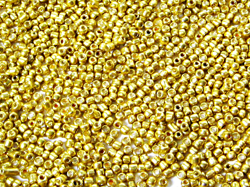Rocailles Perlen in gold 2 x 2 mm - 20 Gramm