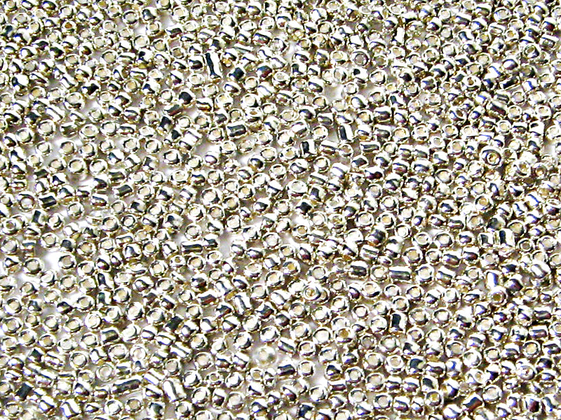 Rocailles Perlen in silber 2 x 2 mm - 20 Gramm