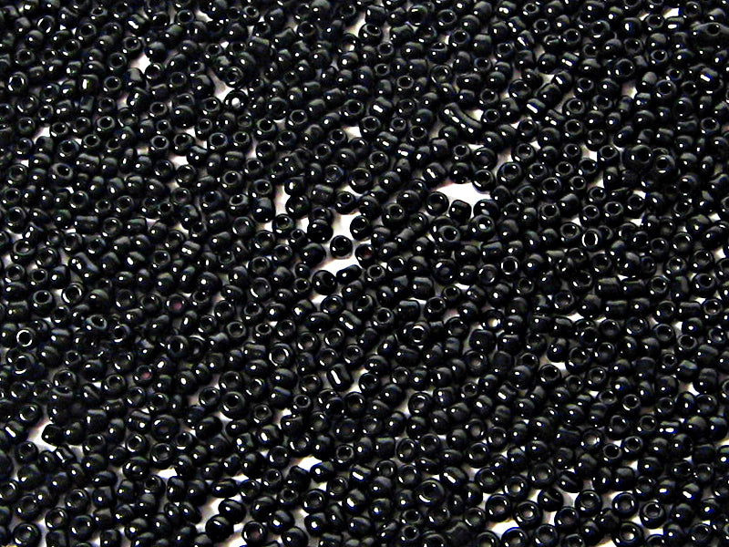 Rocailles Perlen in schwarz 2 x 2 mm - 20 Gramm