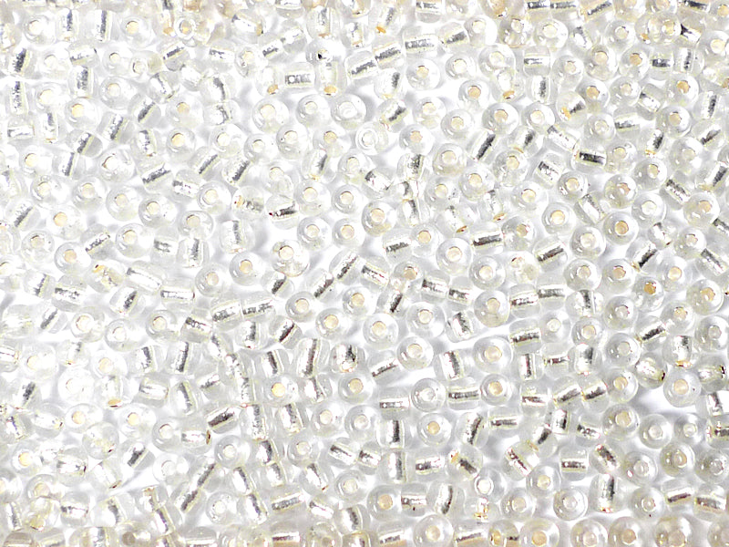 Rocailles “Silberfolie“ in klar 4 mm - 20 Gramm