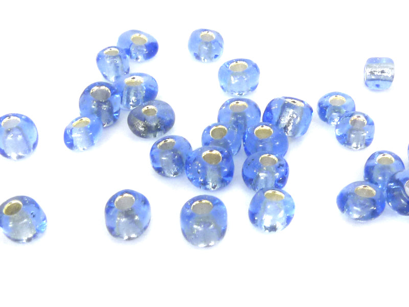 Rocailles “Silberfolie“ in blau 4 mm - 20 Gramm