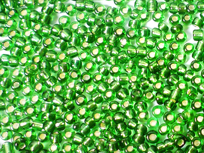 Rocailles “Silberfolie“ in grün 4 mm - 20 Gramm