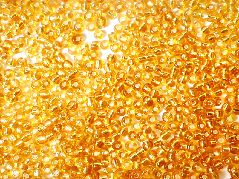 Rocailles “Silberfolie“ in gold 4 mm - 20 Gramm