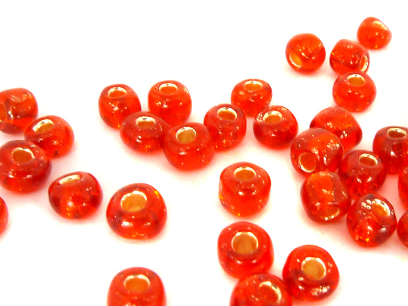 Rocailles “Silberfolie“ in rot 4 mm - 20 Gramm