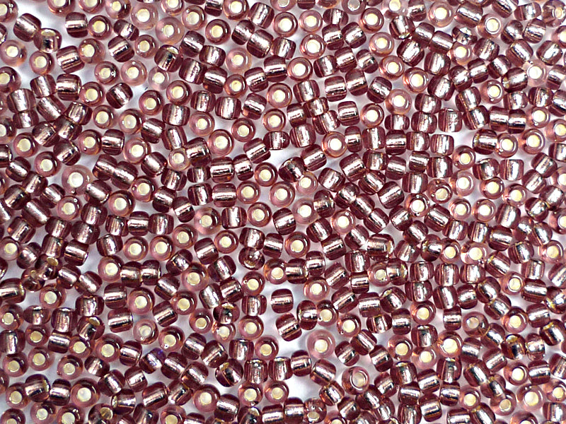 Rocailles “Silberfolie“ in fuchsia 2.5 mm - 20 Gramm