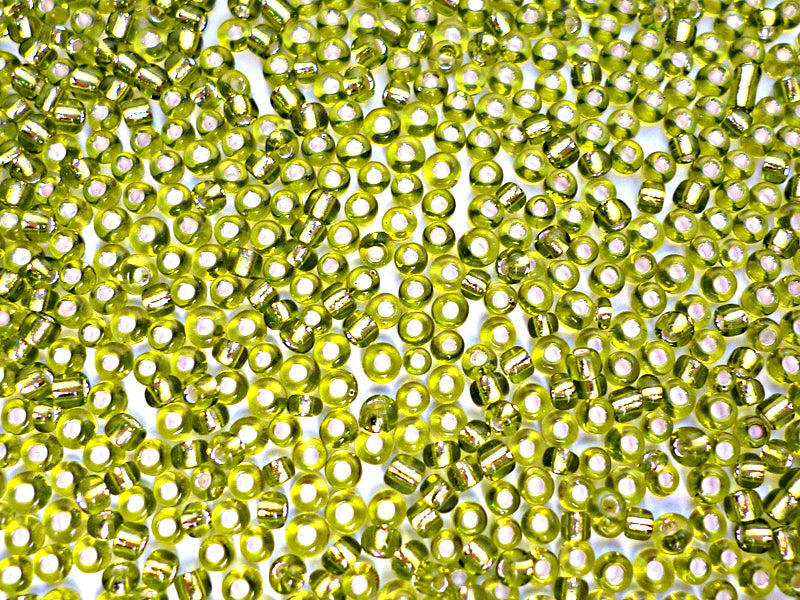 Rocailles “Silberfolie“ in grün 2.5 mm - 20 Gramm
